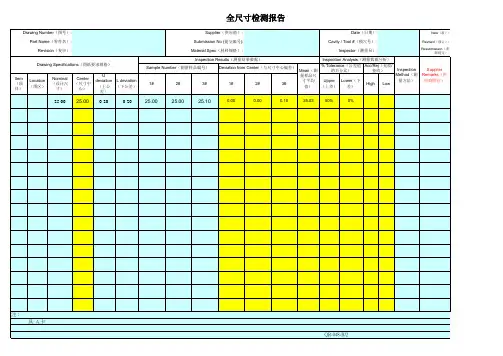 全尺寸检验格式模板