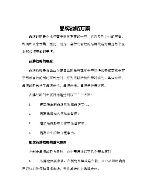 品牌战略方案