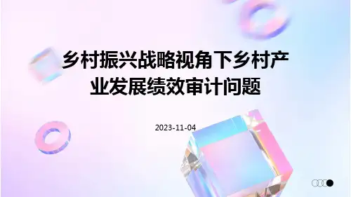 乡村振兴战略视角下乡村产业发展绩效审计问题