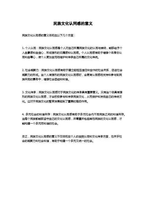 民族文化认同感的意义