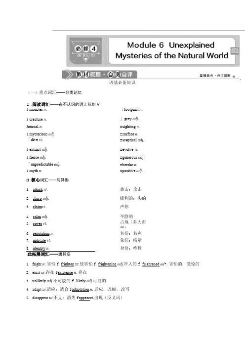 2021版高考英语一轮复习教师用书：必修46Module6UnexplainedMysterieso