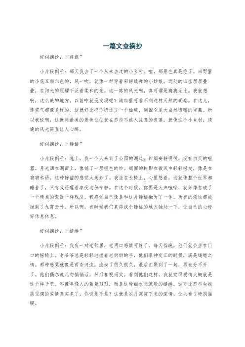 一篇文章摘抄