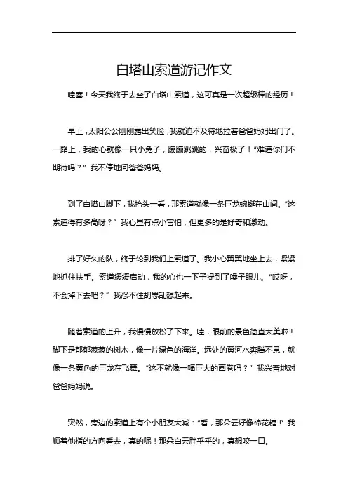 白塔山索道游记作文