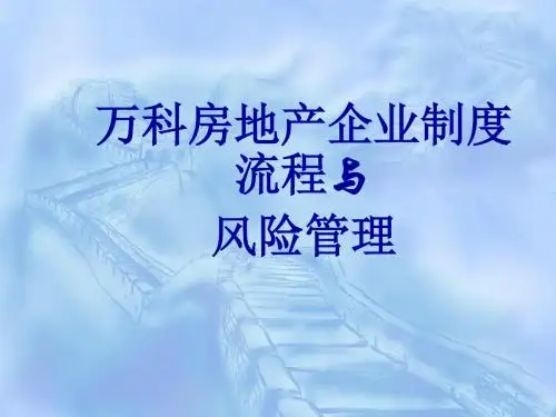 万科房地产企业制度流程与风险管理