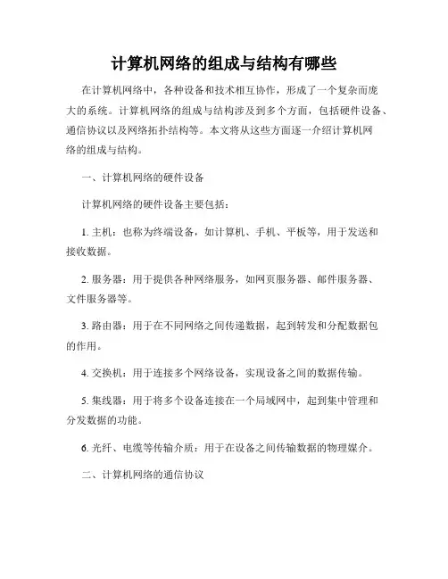 计算机网络的组成与结构有哪些