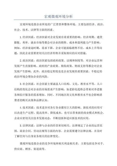 宏观微观环境分析