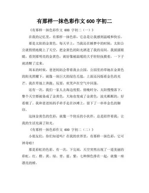 有那样一抹色彩作文600字初二