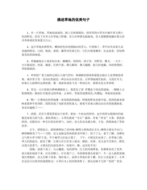 描述草地的优美句子