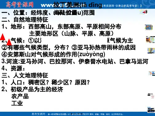 高考世界地理新课标拉丁美洲巴西复习课件张