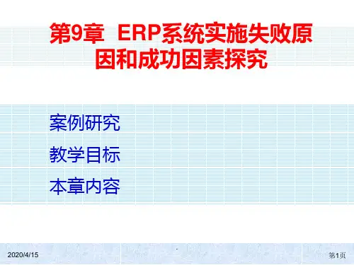 ERP系统实施失败原因和成功因素探究PPT课件