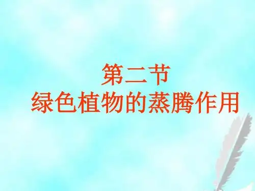 济南版七年级生物上册《第二节 绿色植物的蒸腾作用》课件