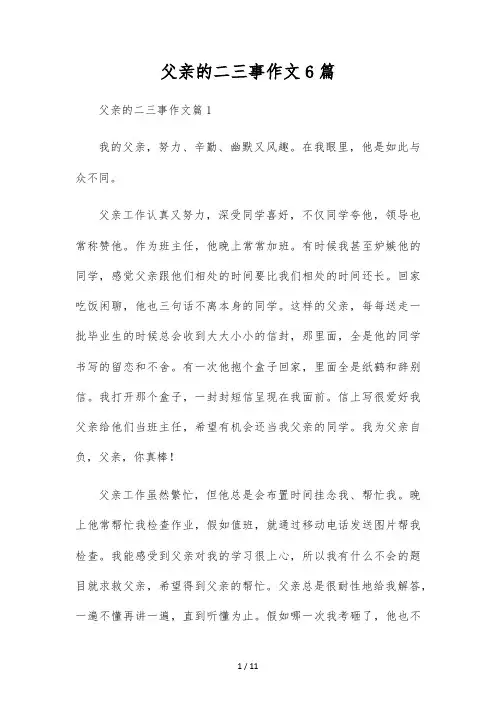 爸爸的二三事作文6篇