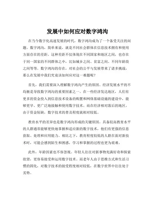 发展中如何应对数字鸿沟