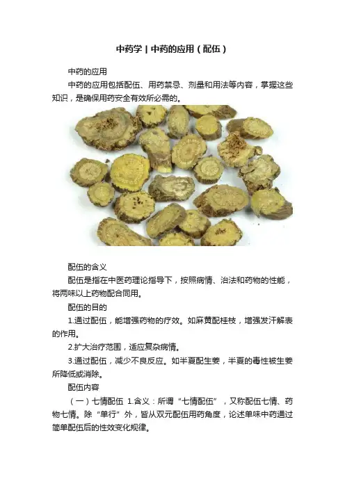 中药学丨中药的应用（配伍）