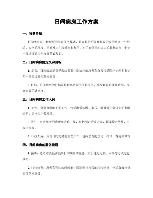日间病房工作方案