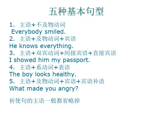 英语简单句的五种基本句型