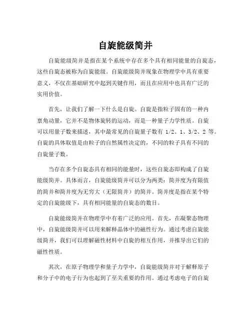 自旋能级简并