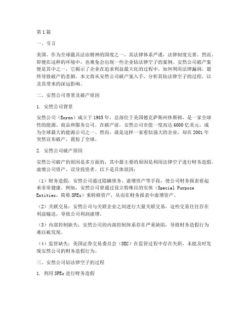 美国钻法律空子的案例(3篇)