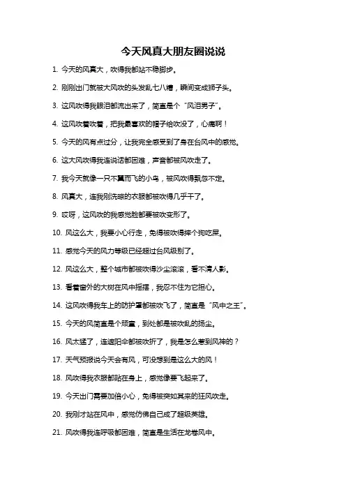 今天风真大朋友圈说说
