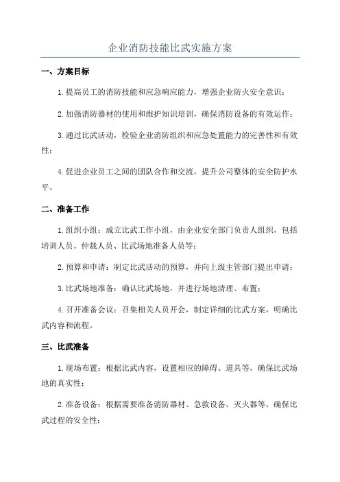 企业消防技能比武实施方案