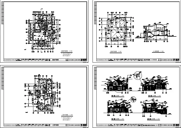 某三层别墅建筑cad施工图纸