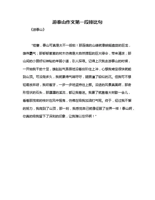 游泰山作文第一段排比句