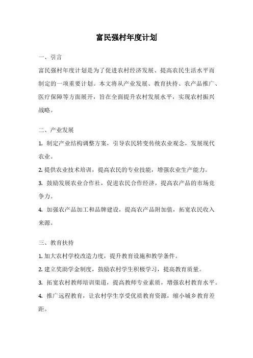 富民强村年度计划