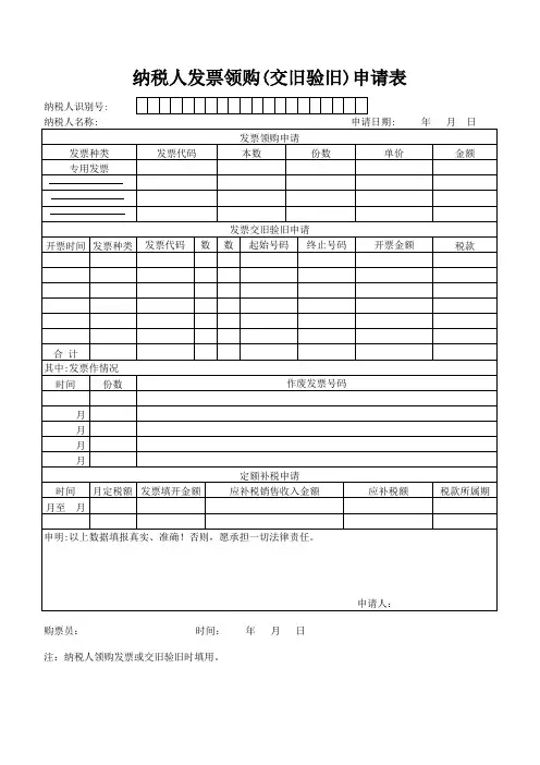 发票领购表