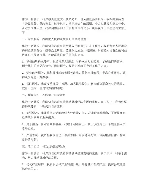 县长谈工作感想