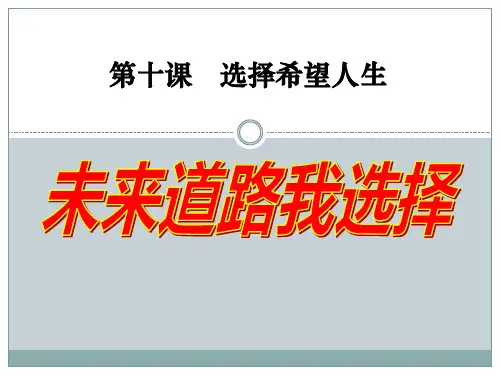 人教版9年级思品第十课第三框《未来道路我选择》课件