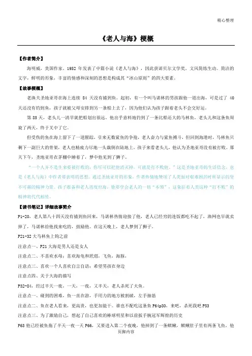 《老人与海》梗概