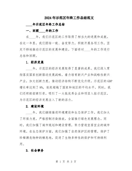 2024年示范区年终工作总结范文