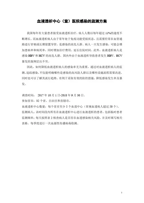 血透感染相关风险监测表
