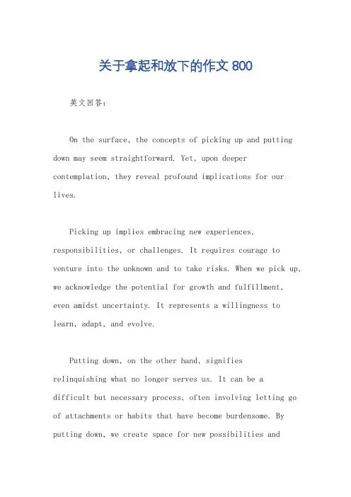 关于拿起和放下的作文800