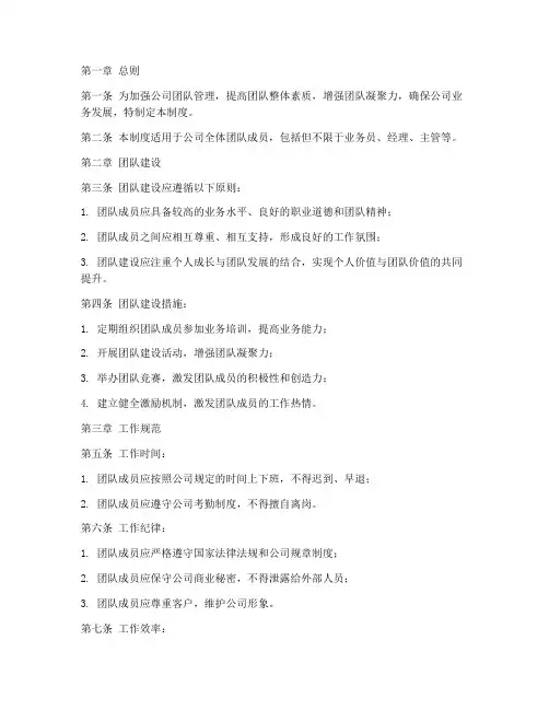保险代理公司团队管理制度
