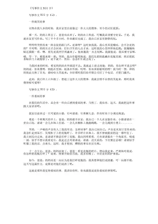 写事作文500字（精选18篇）精选优秀文章