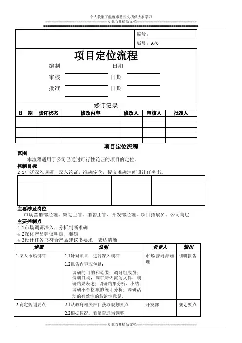 项目定位流程