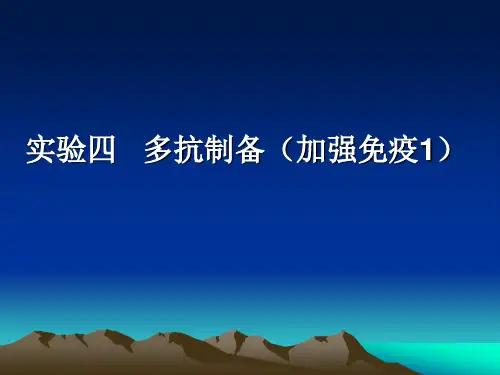免疫学实验 多抗制备2-加强免疫