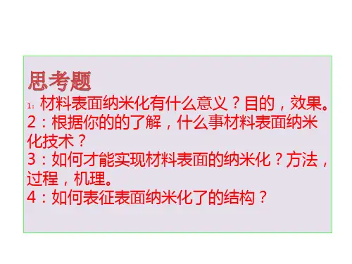 材料表面纳米化技术