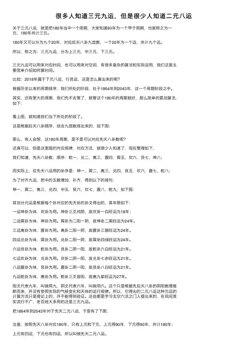 很多人知道三元九运，但是很少人知道二元八运