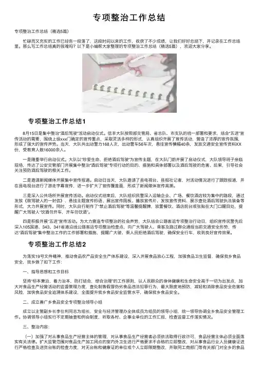专项整治工作总结
