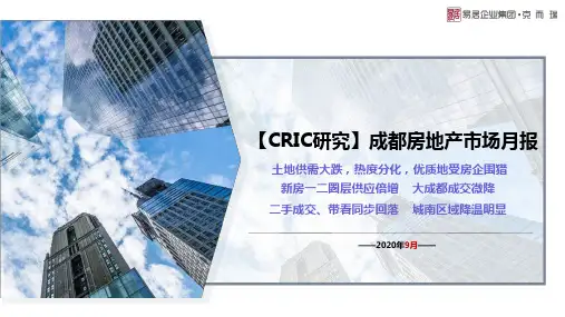 2020年9月成都房地产市场月报(完整版)