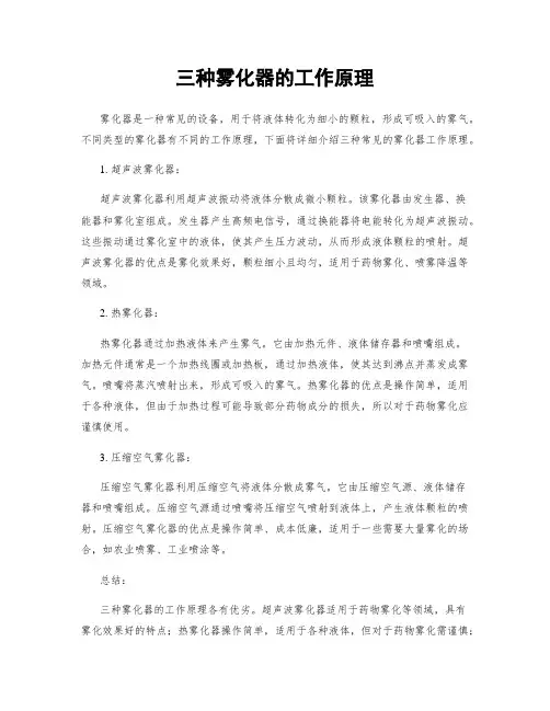 三种雾化器的工作原理