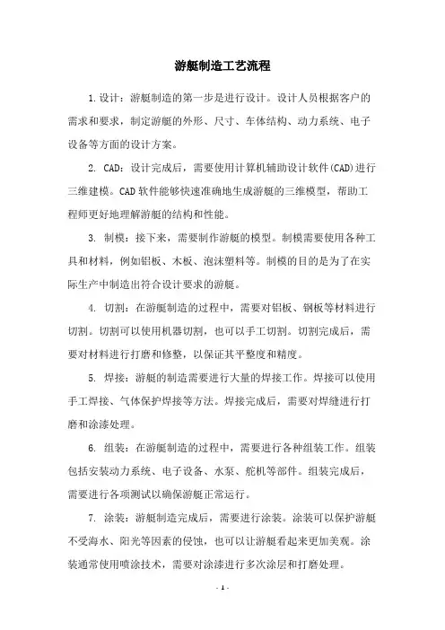 游艇制造工艺流程