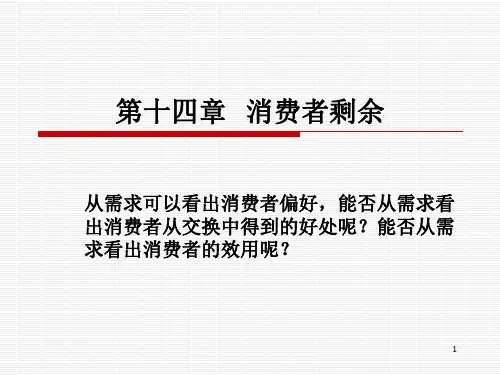 经济学原理  第十四章 消费者剩余