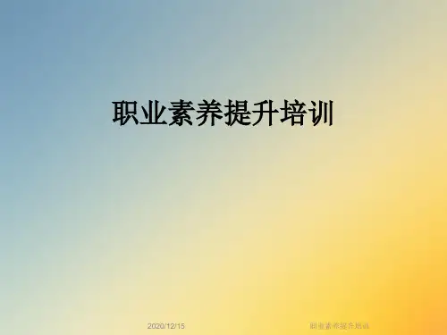 职业素养提升培训