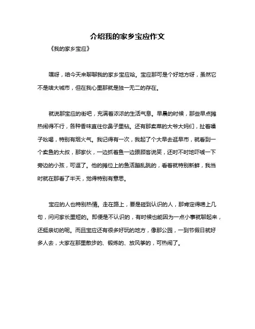 介绍我的家乡宝应作文