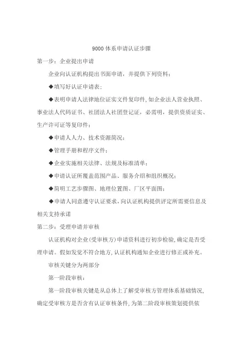 9000体系申请认证流程