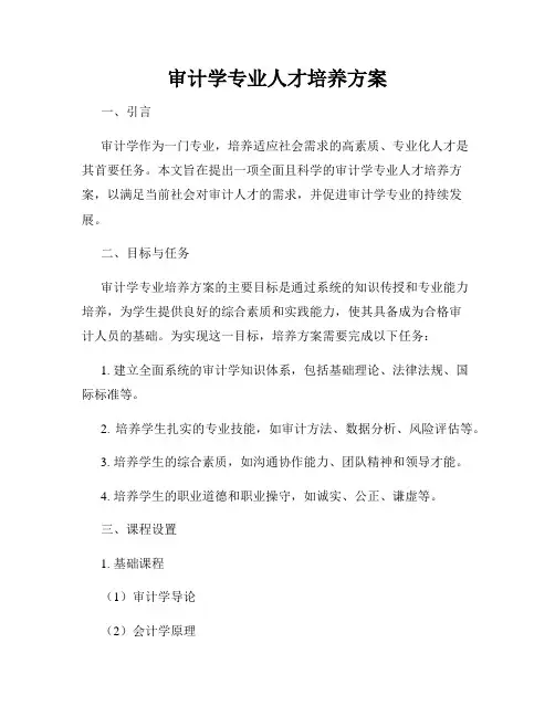 审计学专业人才培养方案