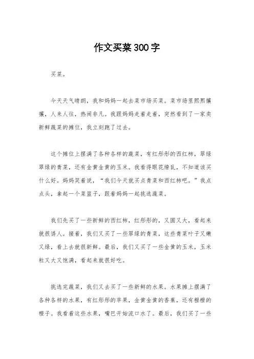 作文买菜300字